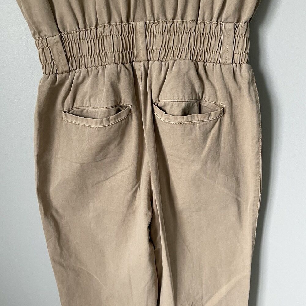 Pistola Rosie Utility Jumpsuit 100% Cotton Padded Shoulder Sesame Women's Medium - Picture 11 of 16